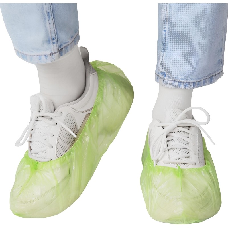 Бахилы п/э Elegreen зеленые, арт.ГППНД-8/1р-З, 2,2 г,1000 пар/уп
