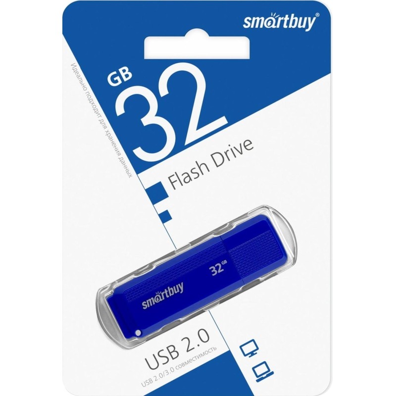 Флеш-память SmartBuy UFD 2.0 032GB Dock Blue (SB32GBDK-B)