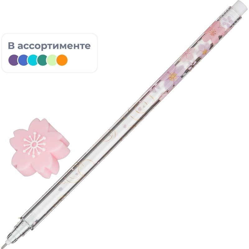 Ручка гелевая неавтомат. M&amp;G Sakura Rain, 0,5мм,синий, в ассортименте