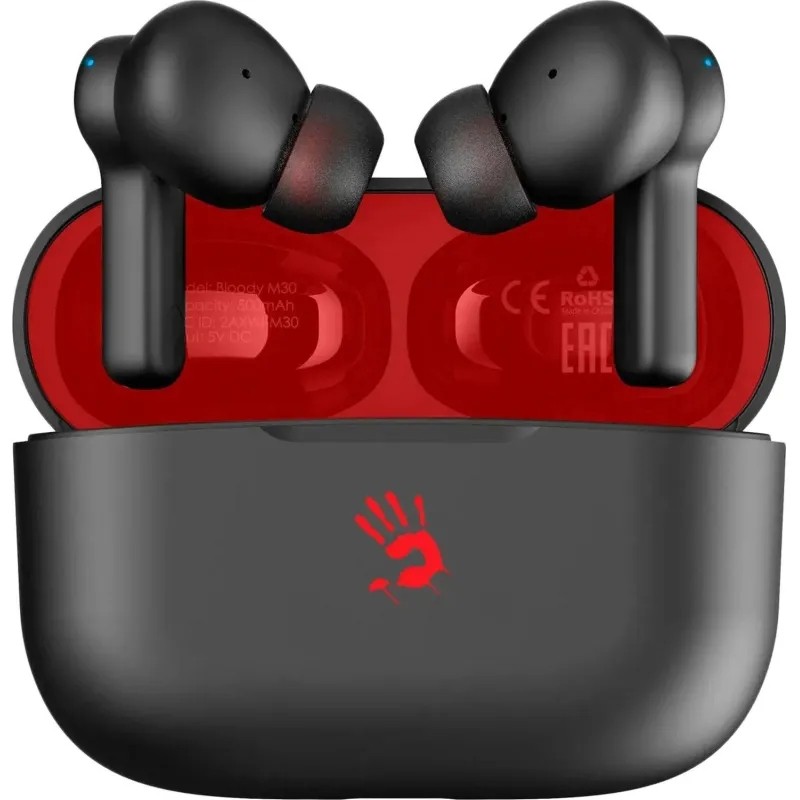 Наушники A4Tech Bloody M30, вкладыши, черн/красн bluetooth (M30 BLACK+RED)