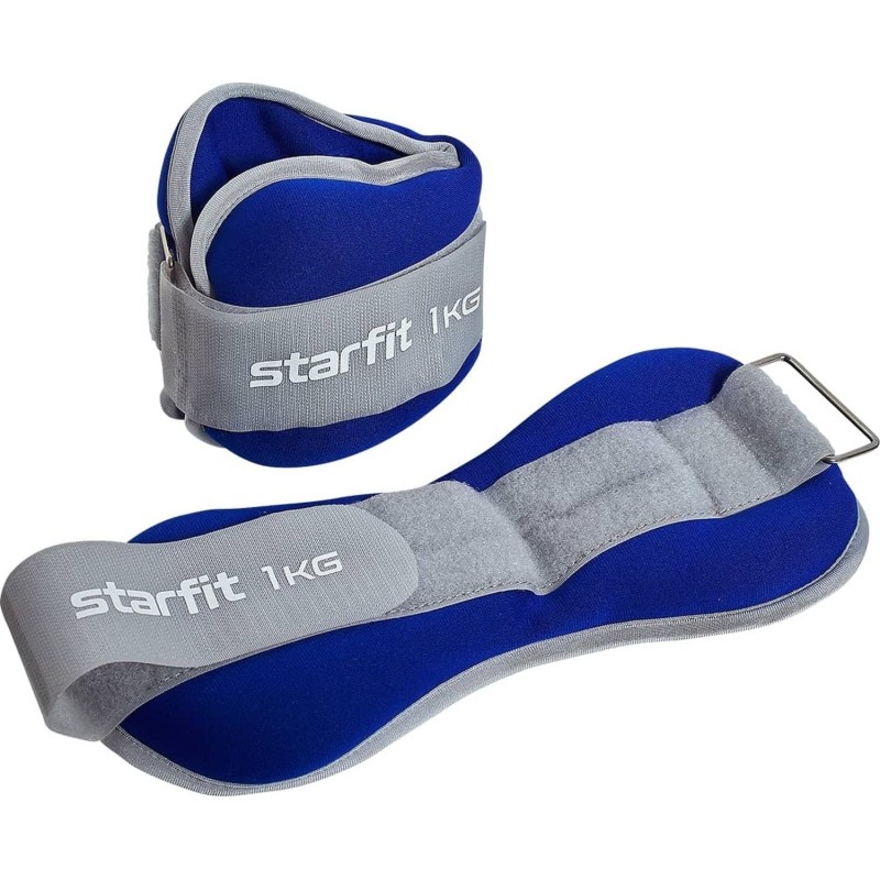 Утяжелитель универс STARFIT WT-502 1 кг, синий/серый., 2шт/уп,ЦБ-00002501