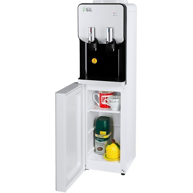 Кулер напольный ECOTRONIC M40-LCE white-black со шкафчиком