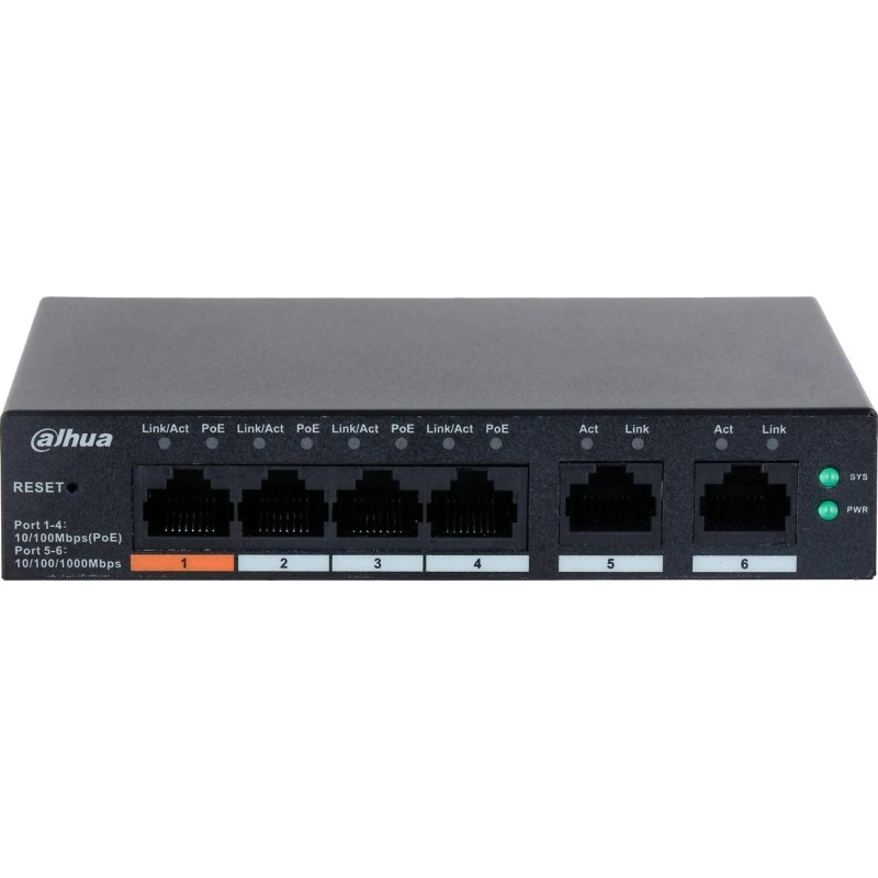 Коммутатор Dahua DH-CS4006-4ET-60 4-портовый PoE,обл упр,RJ45,uplink