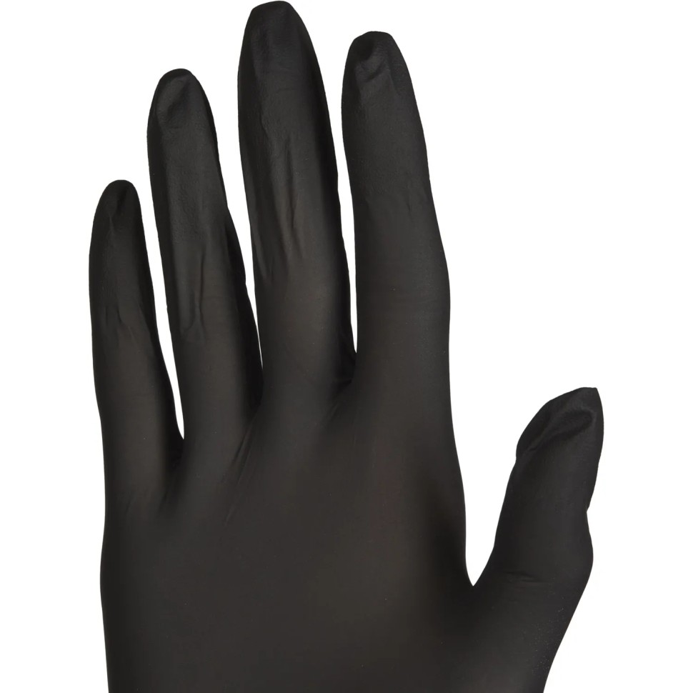 Перчатки нитрил., н/с, н/о, 3,5г./шт,черн FOXY-GLOVES L 50пар/уп ШК4259