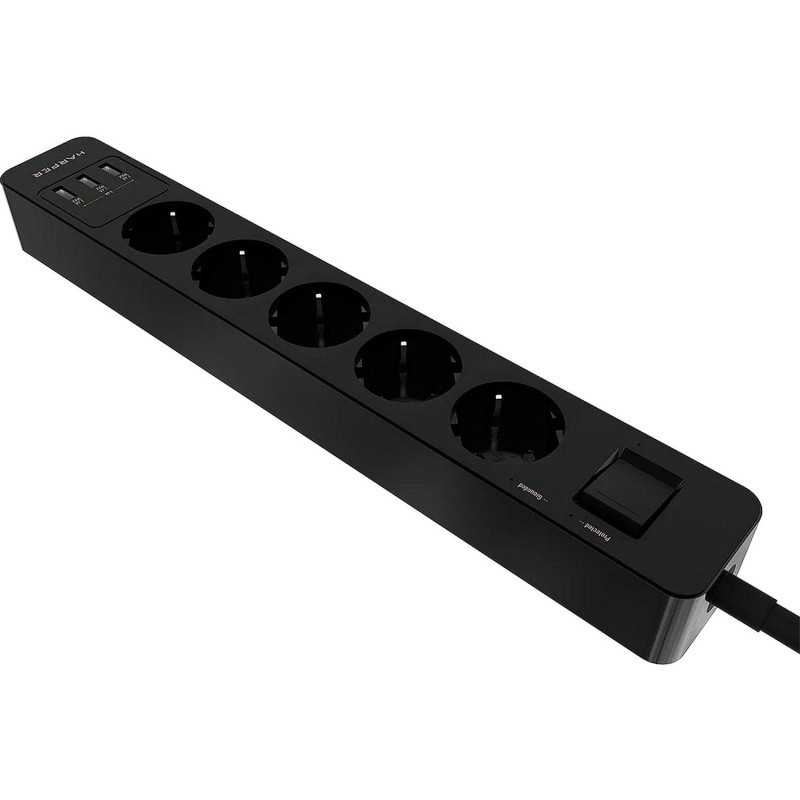 Сетевой фильтр HARPER UCH-530 Black 5р/1,5м/4кВт/16А 3xUSB(H00003010)