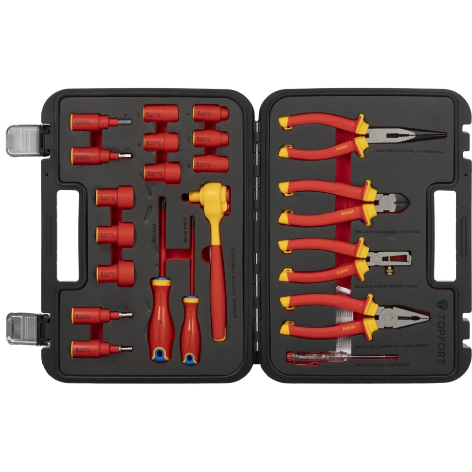 Набор диэлектрических инструментов Topfort 21 предметов (VDE584121) Набор диэлектрических инструментов Topfort 21 предметов (VDE584121)