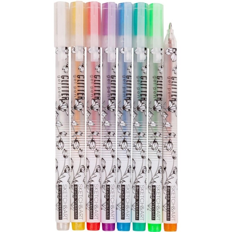 Набор гелевых ручек SKETCH&amp;ART Uni Write.GLITTER 1мм, блестки, 8цв 20-0309