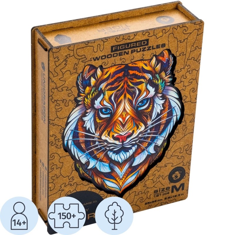 Пазл деревянный UNIDRAGON Милый тигр M