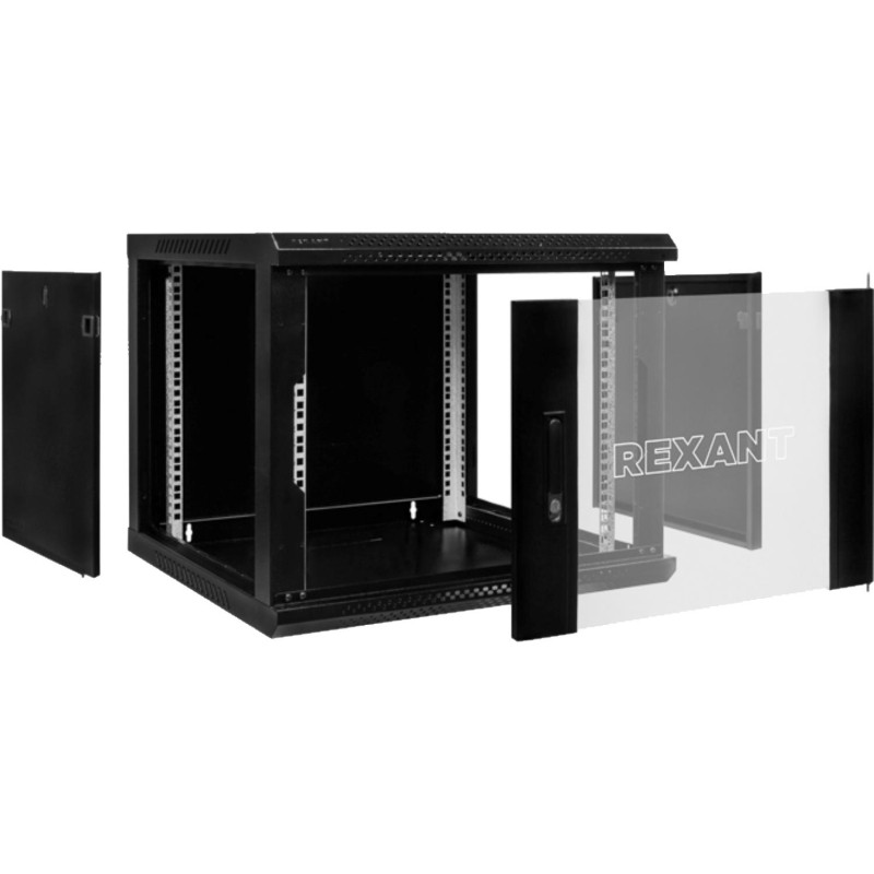 Шкаф настенный REXANT 12U 600x600,дверь сплошное стекло, чер. (04-1266-112)