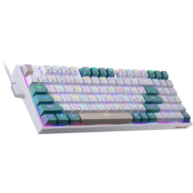 Клавиатура Redragon Veigar (71476) беспров. RU,RGB,BT+2.4G,бело-голубой
