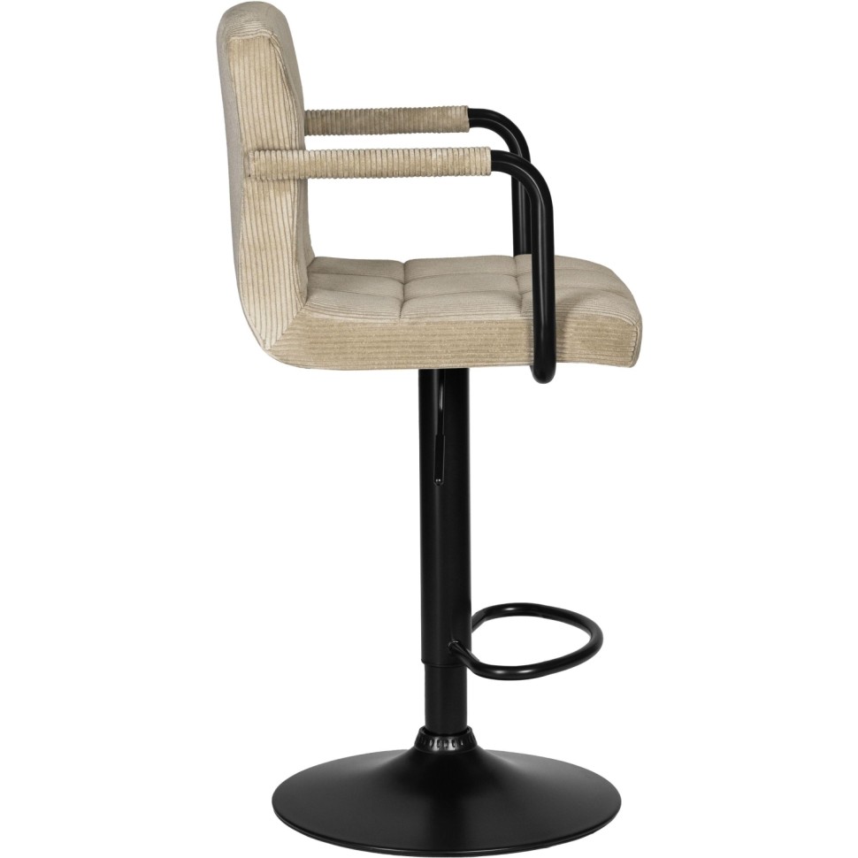 Стул барный LO_DOBRIN KRUGER ARM BLACK LM-5011_BlackBase беж.вельвет/черный