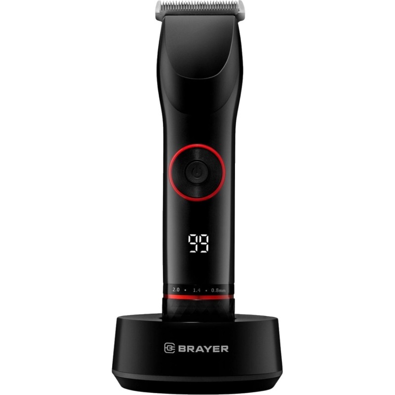Машинка для стрижки BRAYER 3403BR,лит.батар.1x700мАч,сталь.лезвия,LEDдисп