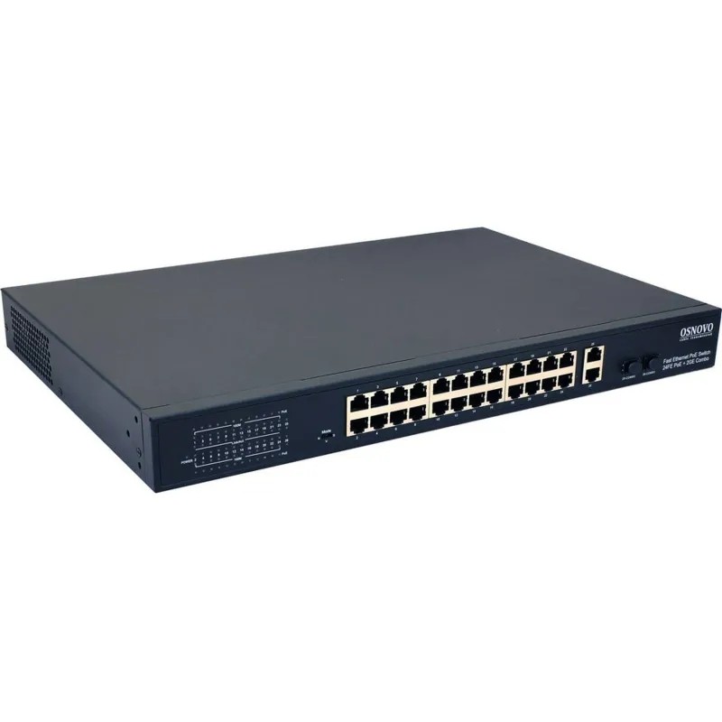 Коммутатор Osnovo SW-62422(400W) 26x100Мбит/с 2xКомбо 24PoE+ неупр