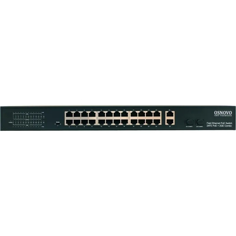 Коммутатор Osnovo SW-62422(400W) 26x100Мбит/с 2xКомбо 24PoE+ неупр