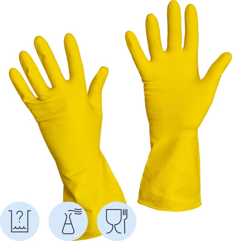 Перчатки латексные Gward LOTOS G60 60 гр желтые р.8