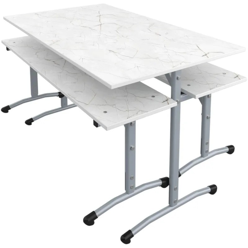 Стол MET_обеденный под скамью рег. 120х70 оникс азул/серый