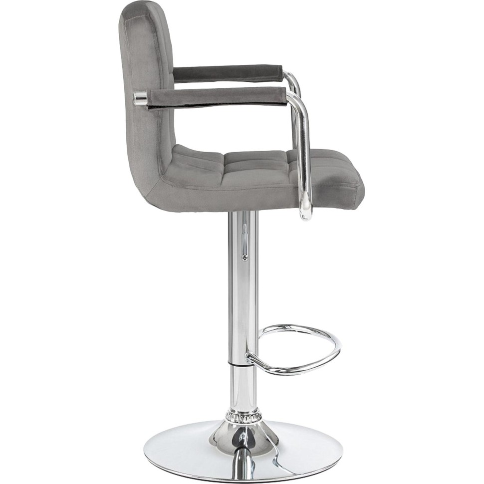 Стул барный LO_DOBRIN KRUGER ARM LM-5011_CH-M_V-MJ9-75 серый велюр
