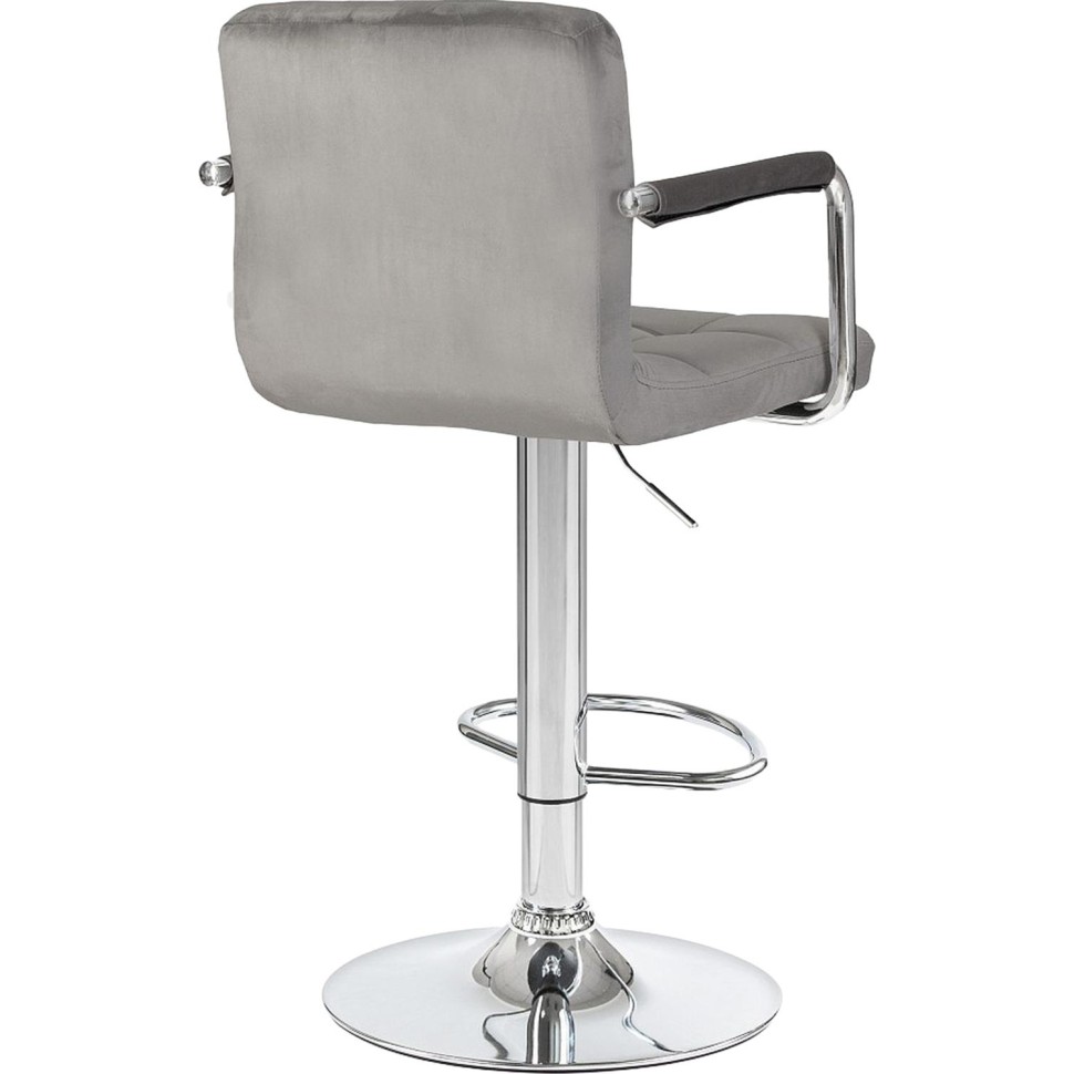 Стул барный LO_DOBRIN KRUGER ARM LM-5011_CH-M_V-MJ9-75 серый велюр