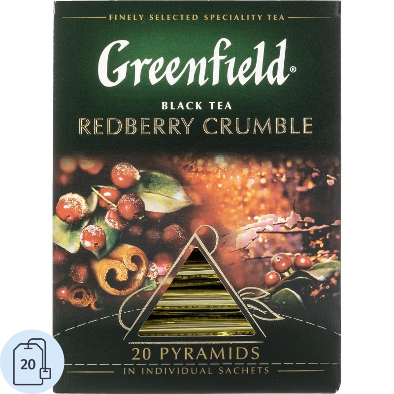 Чай Greenfield Redberry Crumble черный фольгир. 20пак/уп 1134-08
