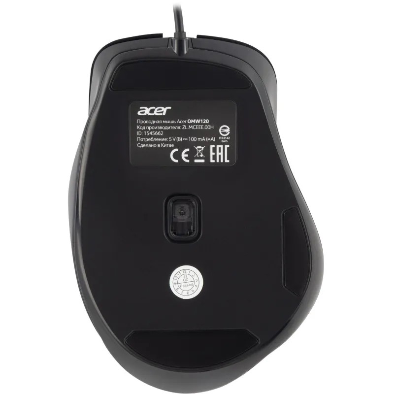 Мышь компьютерная Acer OMW120 black (2000dpi) USB(ZL.MCEEE.00H)