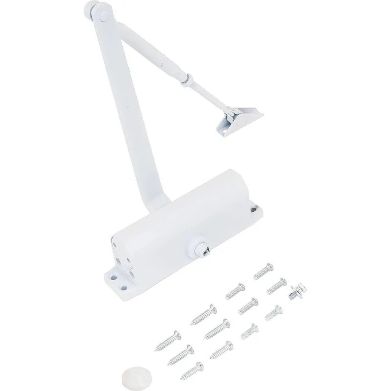 Доводчик дверной NOTEDO DC-090-НО с фиксатором WHITE 60-130 кг  белый  (10)