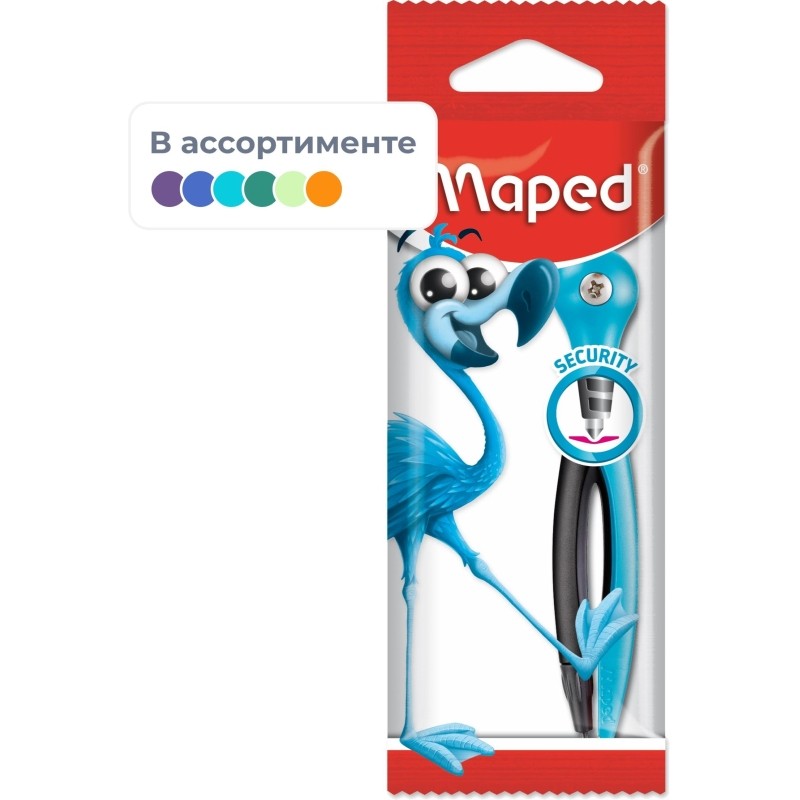 Циркуль ESSENTIALS пластиковый с грифелем, с безопасной иглой, 18100