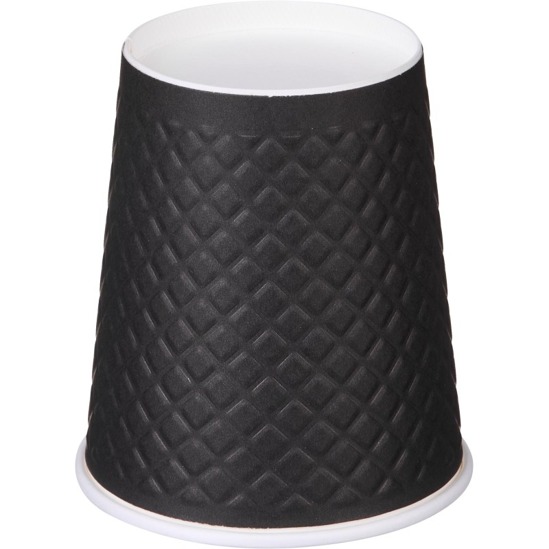Стакан одноразовый бум двухслойный d-80мм 250мл Waffle Black (25шт/уп)
