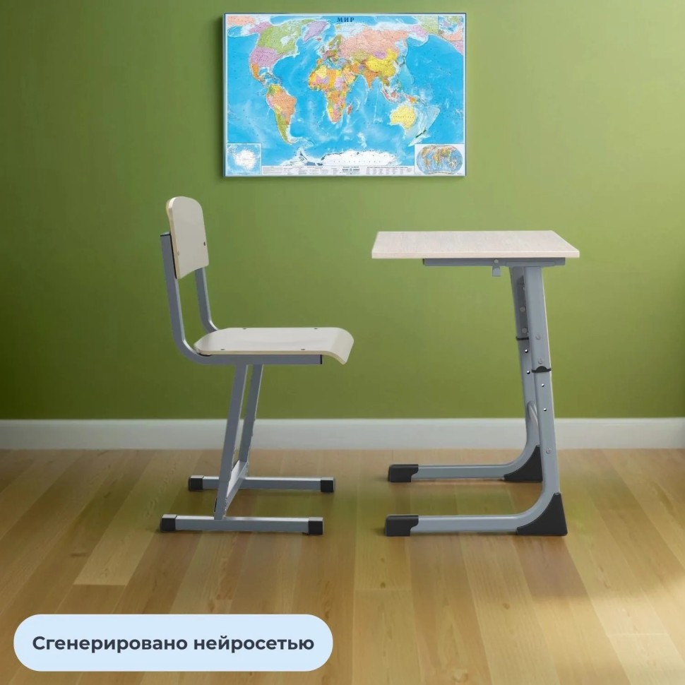 Стул ученический MET_Комус Мебель 5-7р.г. (4-6р.г) серый/серый НОВ