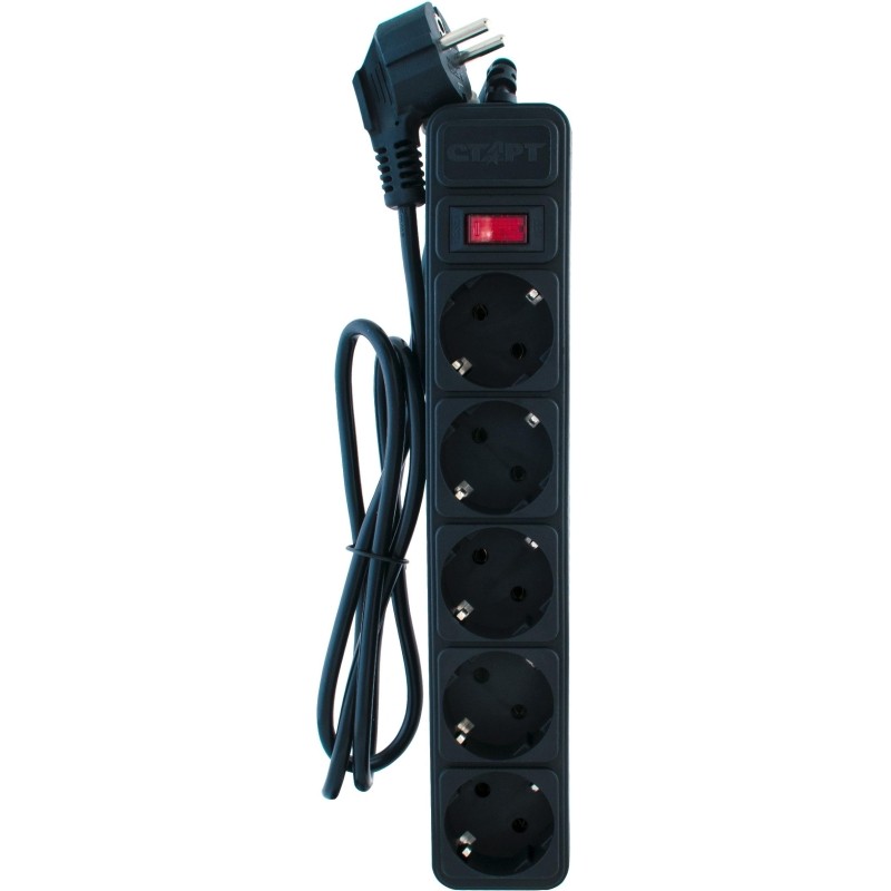 Сетевой фильтр СТАРТ С/УД-Ф SP 5x1 ZVT 5р/1,5м 10А/2200Вт черный
