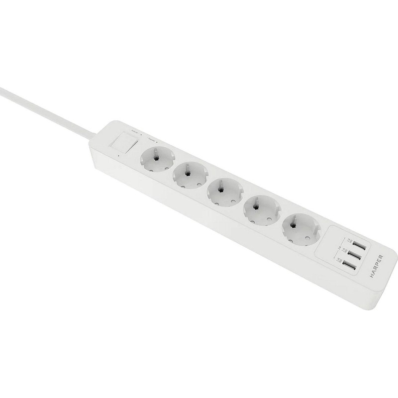 Сетевой фильтр HARPER UCH-560 White 5р/3м/4кВт/16А 3xUSB (H00003014)