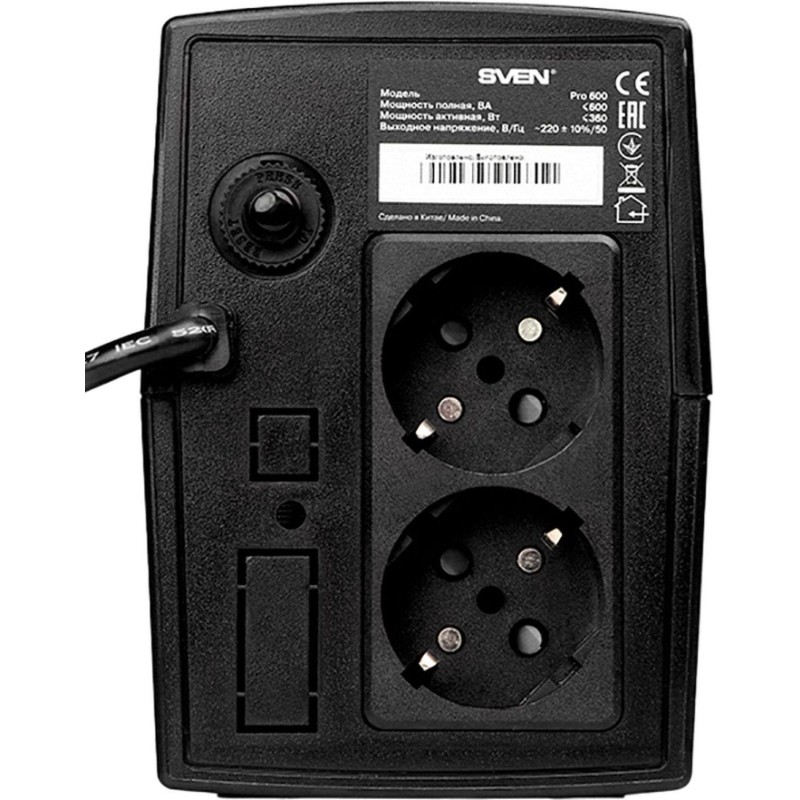ИБП SVEN Pro 600, 360Вт, 2 евро(SV-013837)