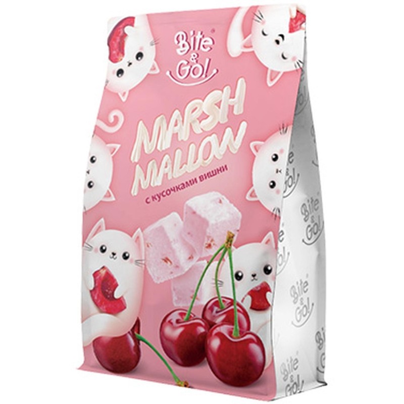 Маршмеллоу Bite&amp;Go сахаристое сбивное с ягодами вишни 120г