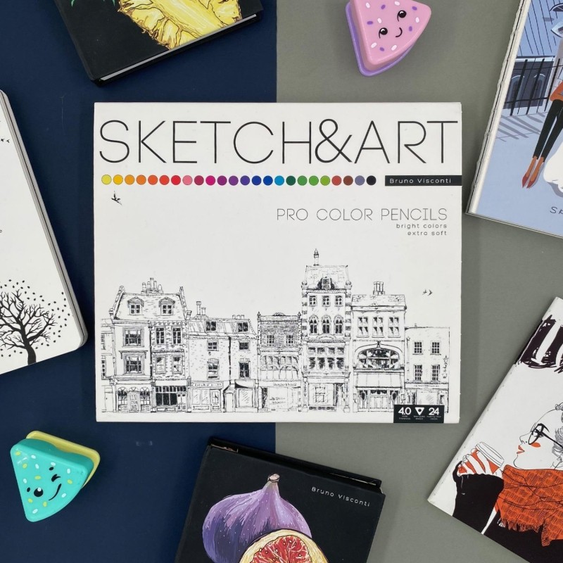 Карандаши цветные для скетч SKETCH&amp;ART 24 цв в мет коробке 30-0042
