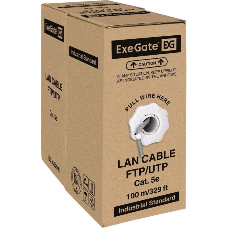 Кабель ExeGate FUTP4-C5e-CCA-S24-IN-PVC-GY-100 FTP