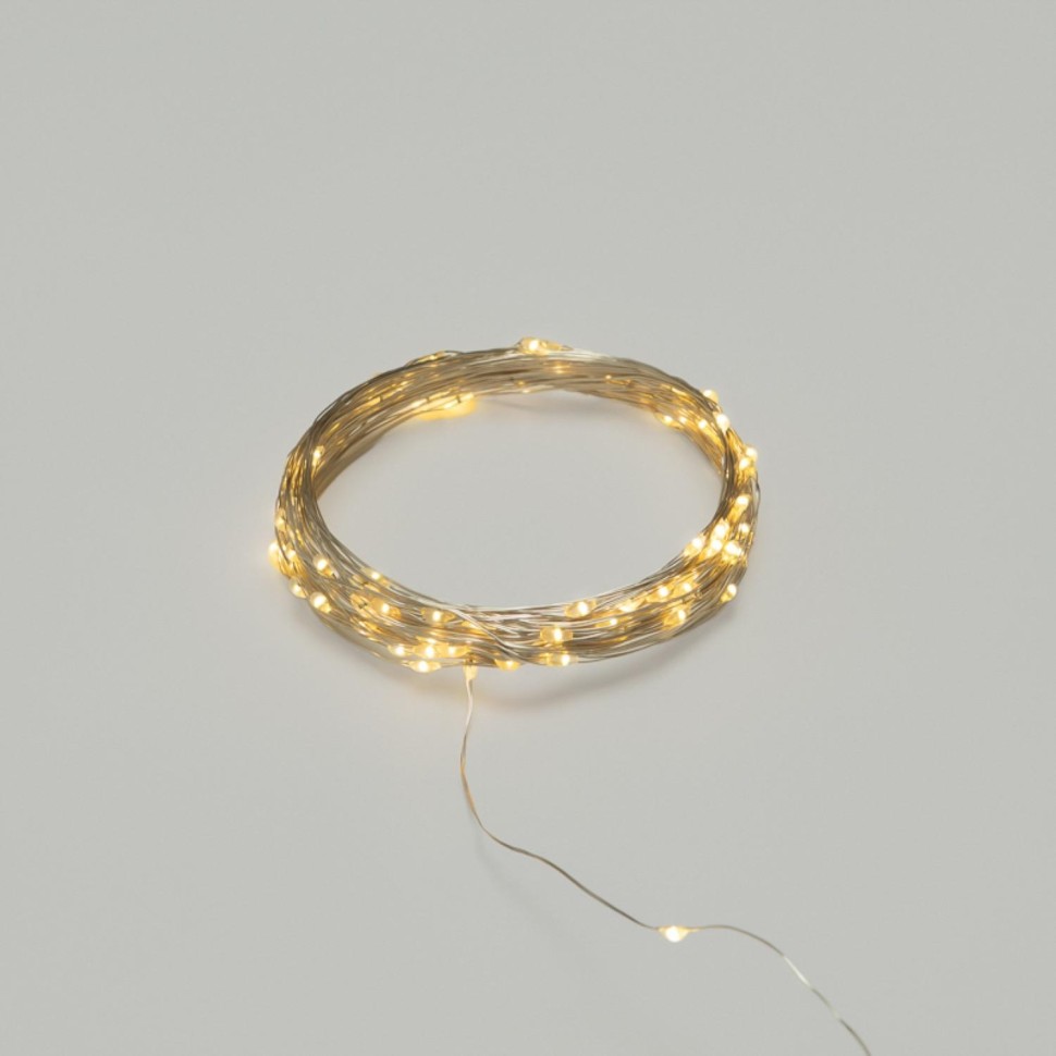 Электрогирлянда 50 LED ламп, длина 500 cм, теплый  белый, 1 реж., арт.95938
