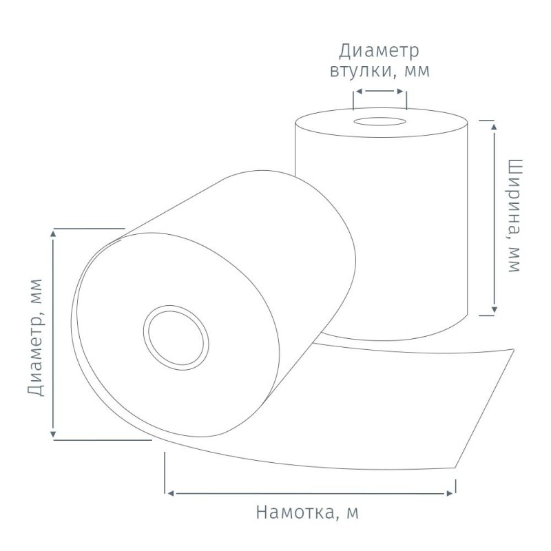 Чековая лента Комус из т/б 80 мм (диам.150, вт.26) 58 г/м, 1 шт/уп (спайка)
