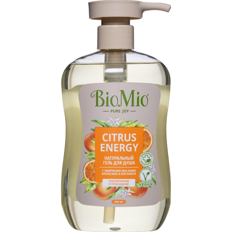 Гель для душа BioMio BIO SHOWER GEL апельсин и бергамот, 650 мл