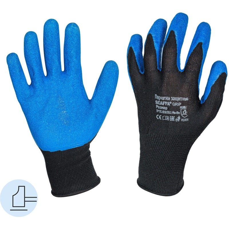 Перчатки защитные нейлон текст.латекс SCAFFA Grip NY1350L р.10
