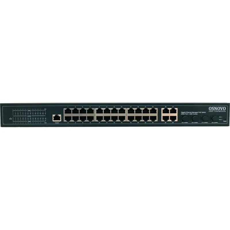 Коммутатор Osnovo SW-8244/L(400W) (L2) 28x1Гбит/с 4xКомбо 24PoE+ упр
