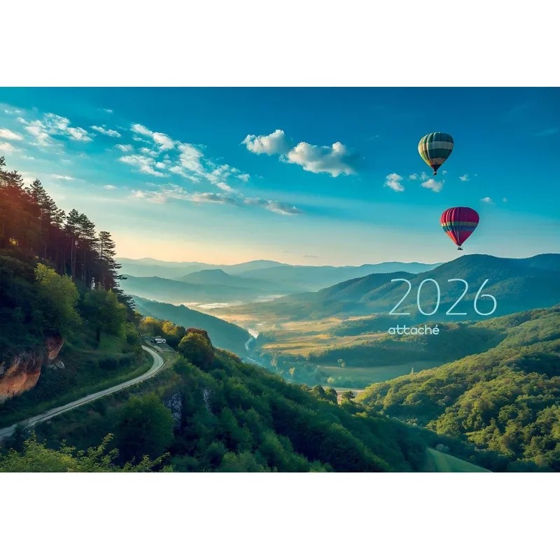 Календарь настенный 3-х блочный 2026 Attache Премиум,Возд. шар, 330х705,80г
