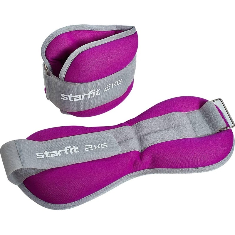 Утяжелитель универс STARFIT WT-502 2кг, фиолет/сер.,2шт/уп,ЦБ-00002503