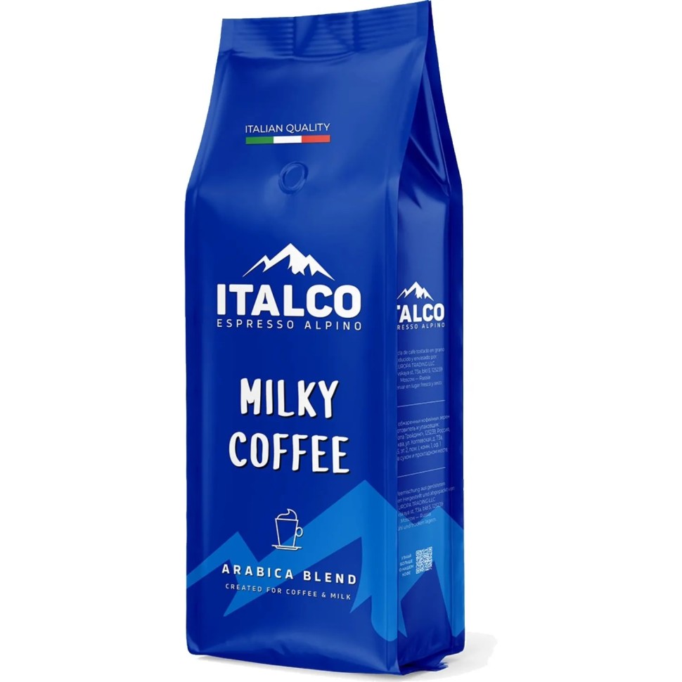 Кофе в зернах жареный Italco Milky Coffee, в/у, 500г
