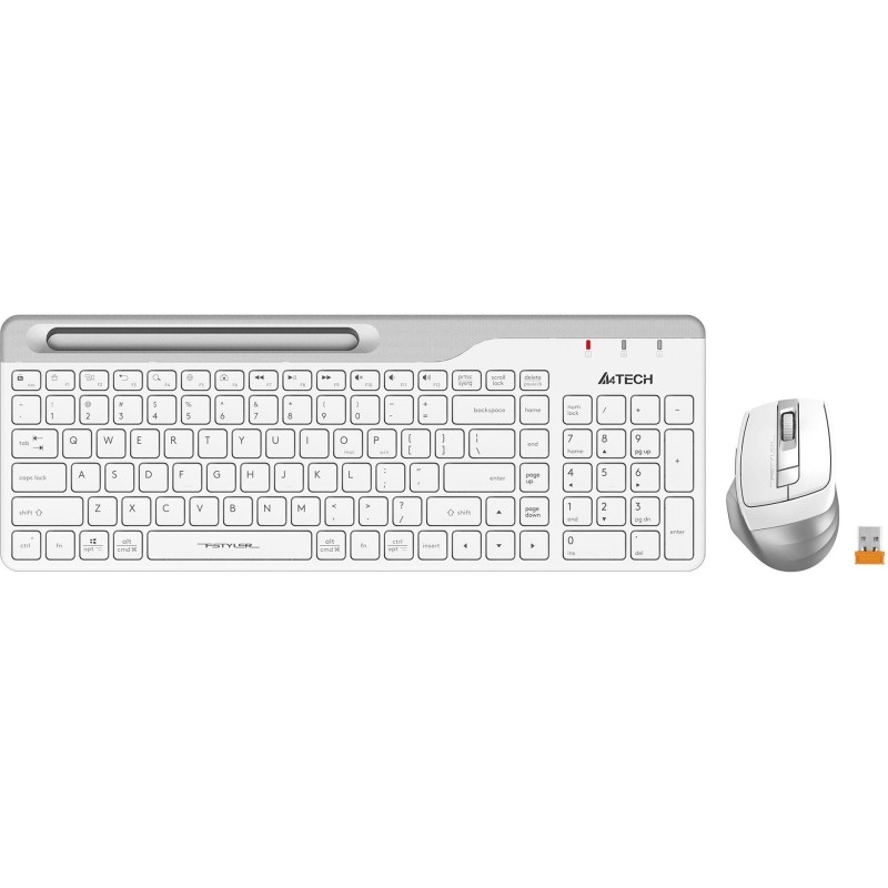 Набор клавиатура+мышь A4Tech Fstyler (FB2535C ICY WHITE) клав,мышь:бел/сер