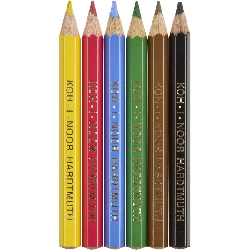 Карандаши цветные KOH-I-NOOR короткие Крот 6 цв/наб 3621006046KSNN