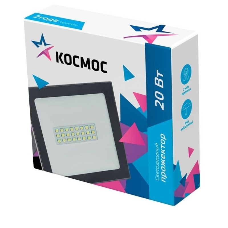 Прожектор светодиодный Космос K_PR5_LED_20 20Вт, 1600лм. IP65