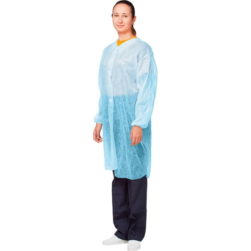 Халат на липучках KLEVER (20 гр) XXL голубой, Р144110П20Л3ЦГ (10 шт/упак)