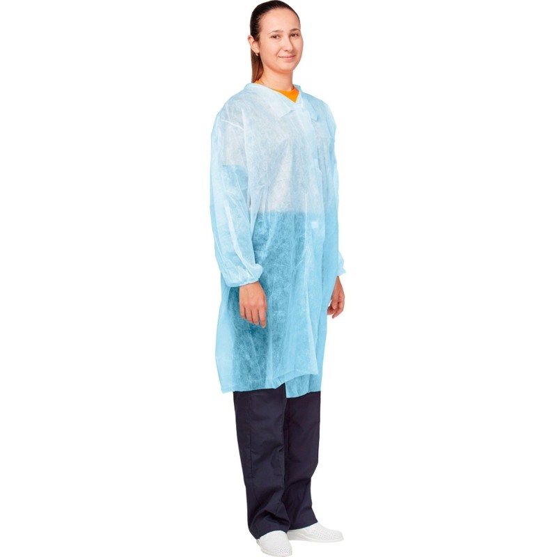 Халат на липучках KLEVER (20 гр) XXL голубой, Р144110П20Л3ЦГ (10 шт/упак)