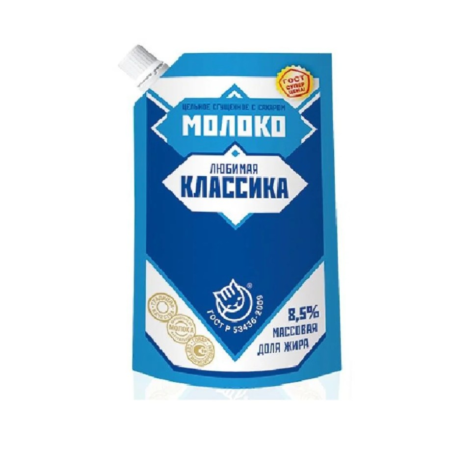 Молоко сгущенное цельное с сахаром Любимая классика 270 гр дуопак