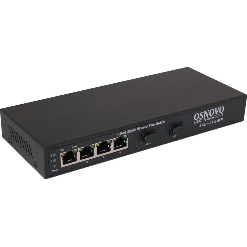 Коммутатор Osnovo SW-7042 4x1Гбит/с 2xКомбо(1000BASE-T/SFP) 2SFP неупр