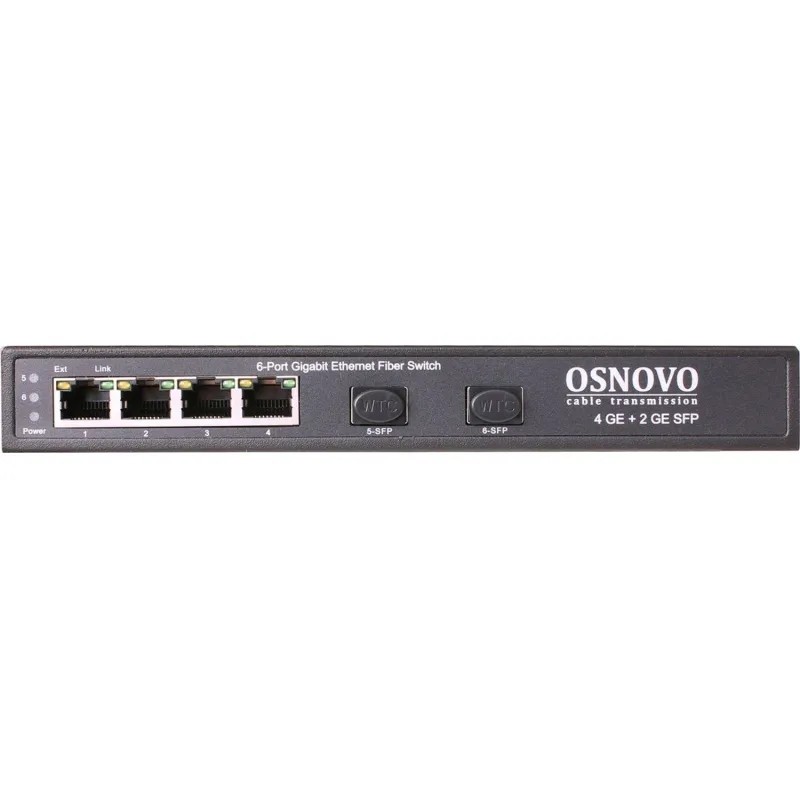 Коммутатор Osnovo SW-7042 4x1Гбит/с 2xКомбо(1000BASE-T/SFP) 2SFP неупр